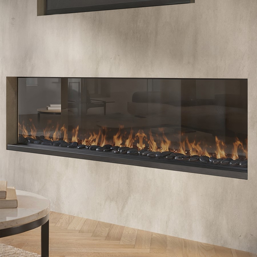 ONLY OPENED - Black Decorative Stone Pebbles for Amberglo Fire