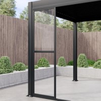 Aluminium Glazed Sliding Pergola Doors System in Charcoal