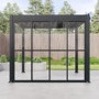 Aluminium Glazed Sliding Pergola Doors System in Charcoal