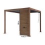 Heavy Duty Aluminium Single Slatted Adjustable Pergola Screen in Wood Effect