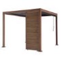 Heavy Duty Aluminium Single Slatted Adjustable Pergola Screen in Wood Effect