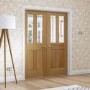 Internal Oak Victorian 4-Panel Glazed Door with Clear Bevelled Glass - Pre-Finished - 1981 x 838 x 35mm - Victoria - XL Joinery