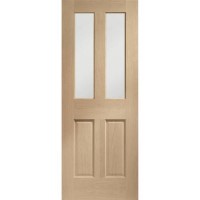 Internal Oak Victorian 4-Panel Glazed Door with Clear Bevelled Glass - Pre-Finished - 1981 x 838 x 35mm - Victoria - XL Joinery