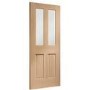 Internal Oak Victorian 4-Panel Glazed Door with Clear Bevelled Glass - Pre-Finished - 1981 x 838 x 35mm - Victoria - XL Joinery