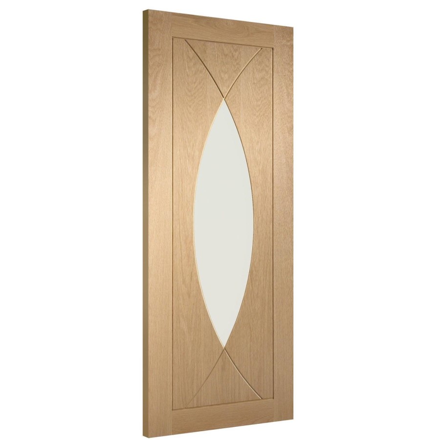 Internal Oak Glazed Door with Clear Glass - Pre-Finished - 2040 x 826 x 40mm - Pesaro - XL Joinery
