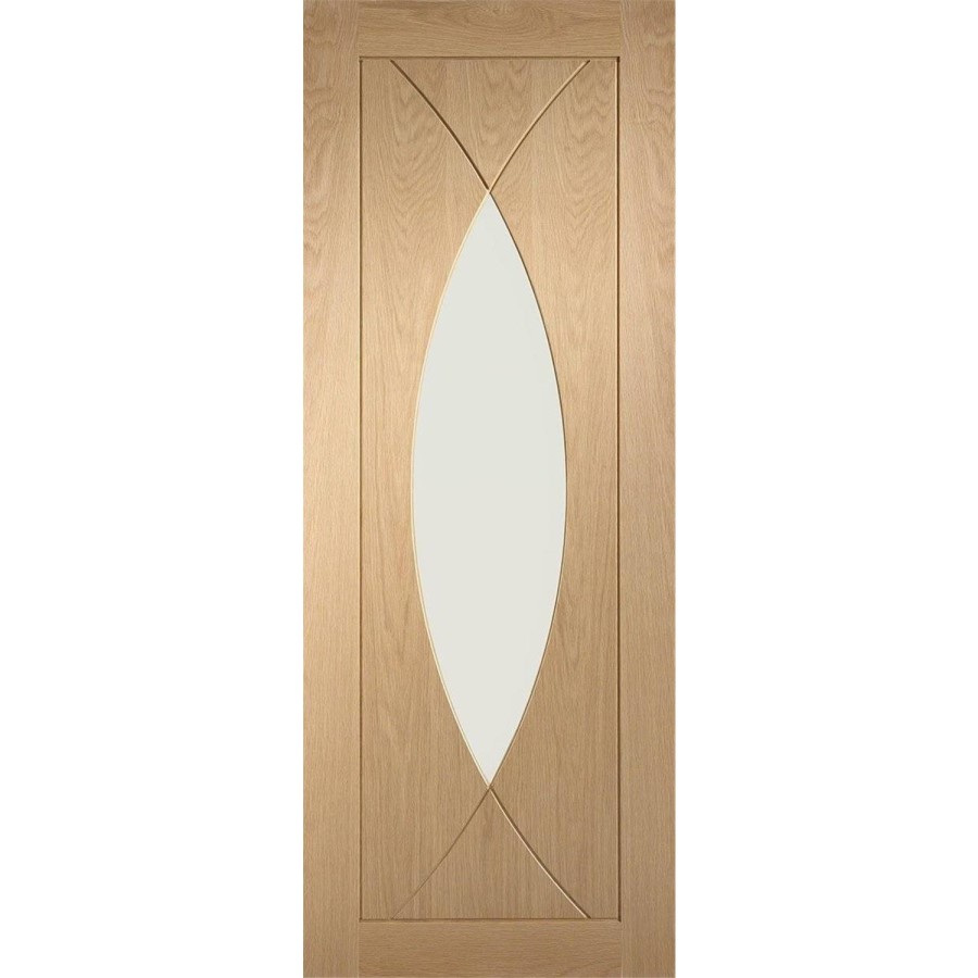 Internal Oak Glazed Door with Clear Glass - Pre-Finished - 2040 x 826 x 40mm - Pesaro - XL Joinery