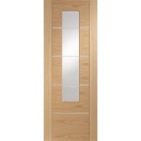 Internal Oak Glazed 1-Light Door with Clear Glass - Pre-Finished - 1981 x 762 x 35mm - Portici - XL Joinery