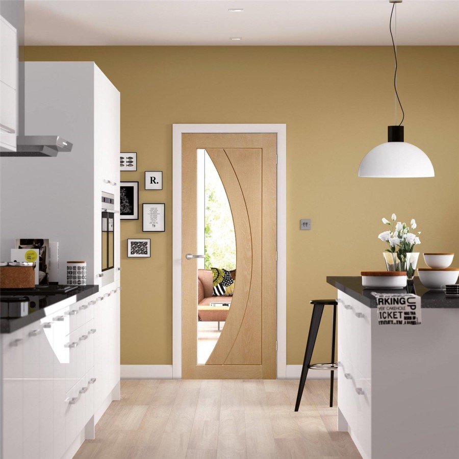 Internal Oak Glazed Door with Clear Glass - Pre-Finished - 2040 x 626 x 40mm - Salerno - XL Joinery