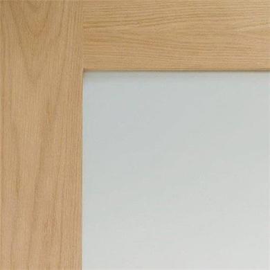 Internal Oak 4-Panel Shaker Door with Frosted Glass - Pre-Finished - 1981 x 838 x 35mm - 4 Light - XL Joinery