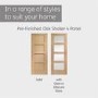 Internal Oak 4-Panel Shaker Door with Clear Glass - Pre-Finished - 2040 x 626 x 40mm - 4 Light - XL Joinery