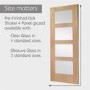 Internal Oak 4-Panel Shaker Door with Clear Glass - Pre-Finished - 2040 x 726 x 40mm - 4 Light - XL Joinery