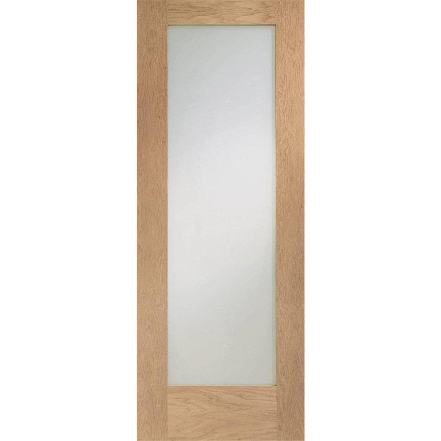 Internal Oak Fully-Glazed Door with Clear Glass - Pre-Finished - 1981 x 762 x 35mm - Pattern 10 - XL Joinery