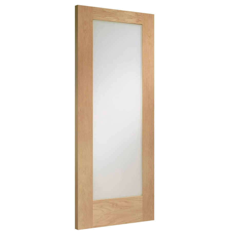 Internal Oak Fully-Glazed Door with Clear Glass - Pre-Finished - 2040 x 626 x 40mm - Pattern 10 - XL Joinery