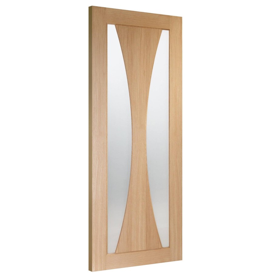 Internal Oak Glazed Door with Clear Glass - Pre-Finished - 1981 x 838 x 35mm - Verona - XL Joinery