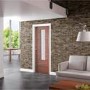 Internal Walnut Glazed Door with Clear Etched Glass and Aluminium Detail - Pre-Finished - 1981 x 686 x 35mm - Portici - XL Joinery
