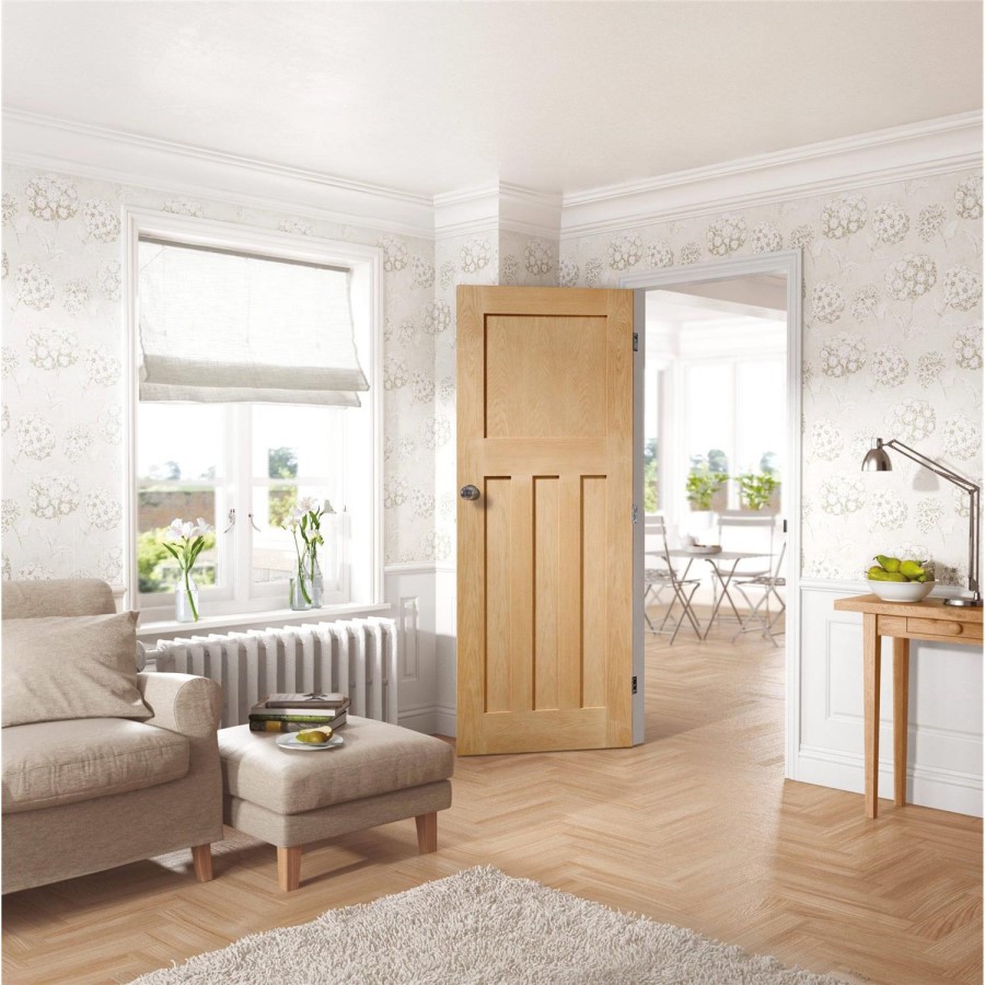 Internal Oak FD30 Fire Door - Pre-Finished - 1981 x 686 x 44mm - DX - XL Joinery