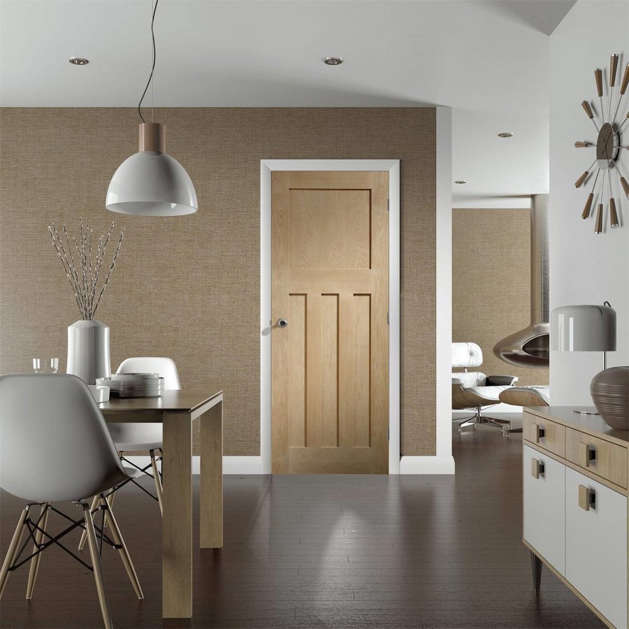 Internal Oak FD30 Fire Door - Pre-Finished - 1981 x 686 x 44mm - DX - XL Joinery