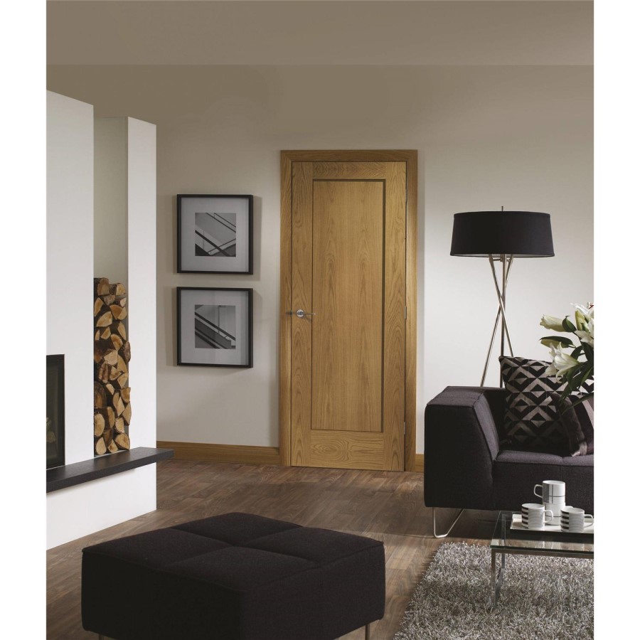 Internal Oak One-Panel Door - Pre-Finished - 2040 x 926 x 40mm - Pattern 10 - XL Joinery