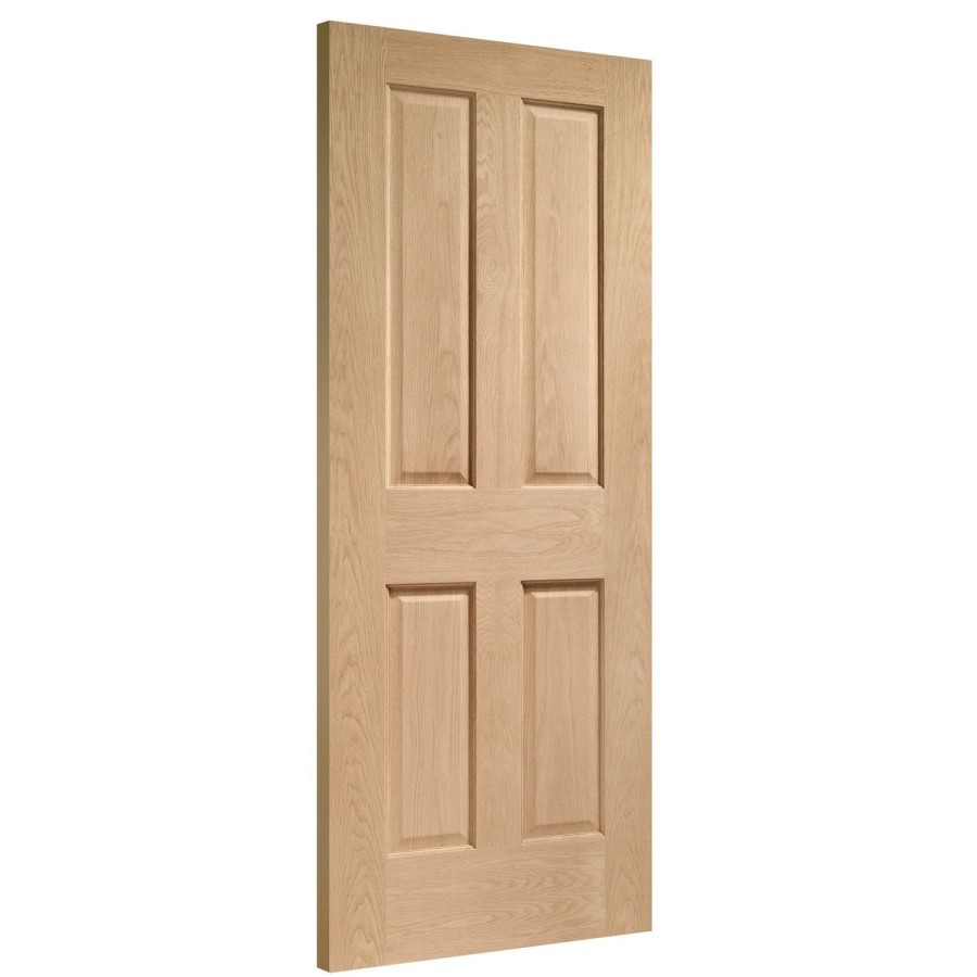 Internal Oak Victorian 4-Panel FD30 Fire Door - Pre-Finished - 1981 x 686 x 44mm - Victorian - XL Joinery