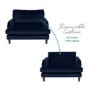 Navy Blue Velvet Kids Armchair - Payton