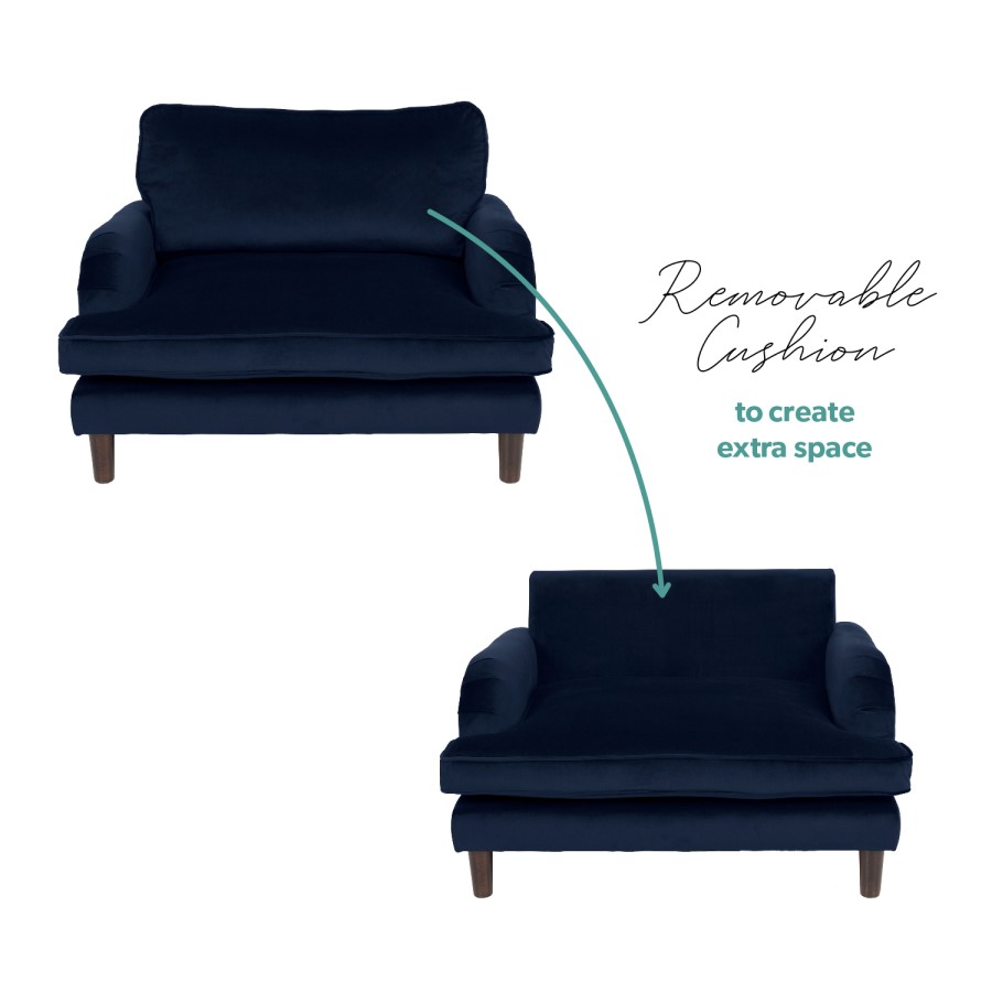 Navy Blue Velvet Kids Armchair - Payton
