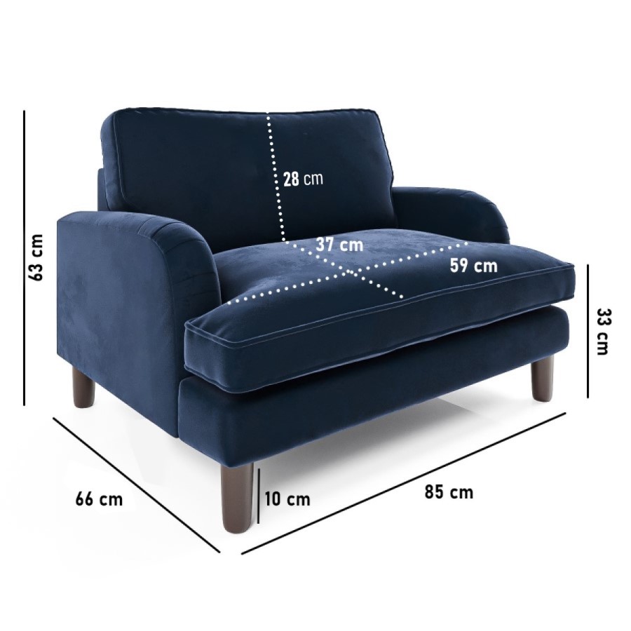 Dog Sofa Bed in Blue Velvet - Payton