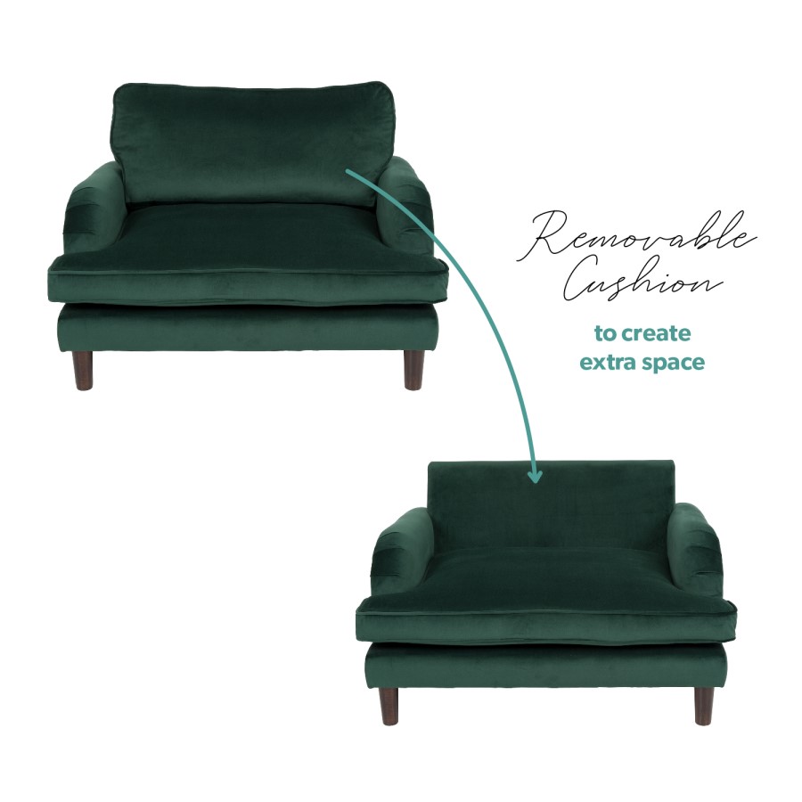Dog Sofa Bed in Green Velvet - Payton
