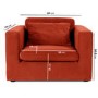 Dog Sofa Bed in Burnt Orange Velvet - Hudson 