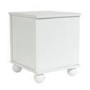 Elevated White Indoor Pet Home Side Table with Washable Quilted Cushion