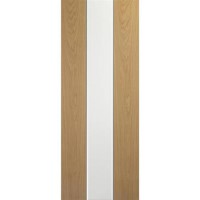 Internal White Painted Door with Oak Veneer Inlay - Pre-Finished - 1981 x 686 x 35mm - Pescara - XL Joinery