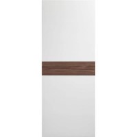 Internal White Painted Door with Walnut Veneer Inlay - Pre-Finished - 1981 x 762 x 35mm - Asti - XL Joinery