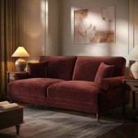 Berry Brown Chenille Feather-Filled 3 Seater Sofa - Payton Heritage