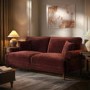 Berry Brown Chenille Feather-Filled 3 Seater Sofa - Payton Heritage