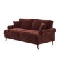 Berry Brown Chenille Feather-Filled 3 Seater Sofa - Payton Heritage