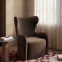 Brown Velvet Highback Armchair - Paloma