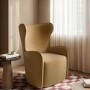 ONLY OPENED - Yellow Chenille Highback Armchair - Paloma