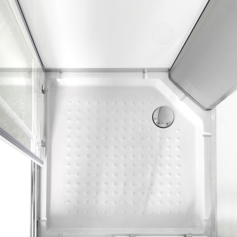 Vidalux 900x900mm White Square Electric Shower Cabin with 9.5kw Triton Electric Shower and Shower Tray
