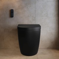 Matt Black Back to Wall Smart Bidet Japanese Toilet - Purificare