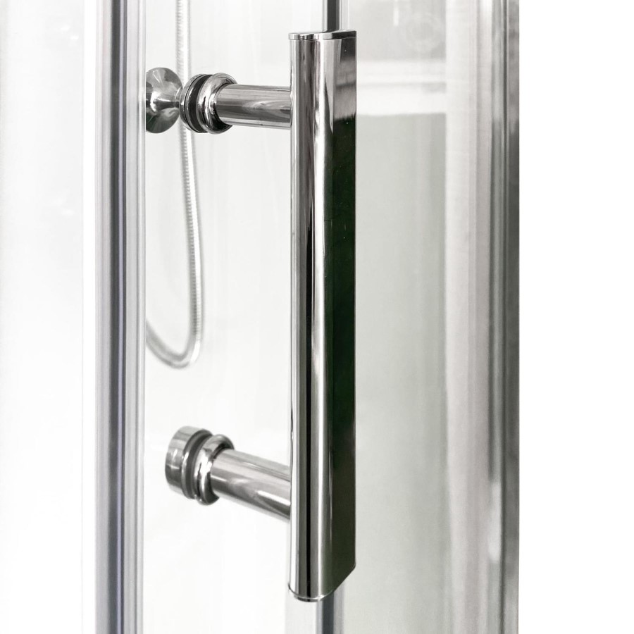 Vidalux Pure - 900x900mm White Quadrant Shower Cabin with Hydro Shower Set with Shower Tray