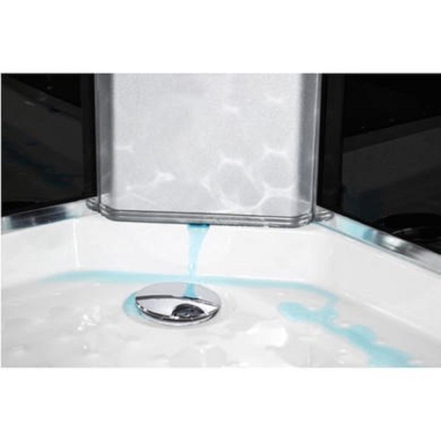 Vidalux Pure - 800x800mm Black Quadrant Shower Cabin with Hydro Shower Set with Shower Tray