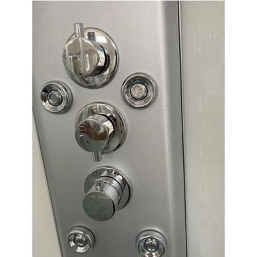 Vidalux Pure - 900x900mm White Quadrant Shower Cabin with Hydro Shower Set with Shower Tray