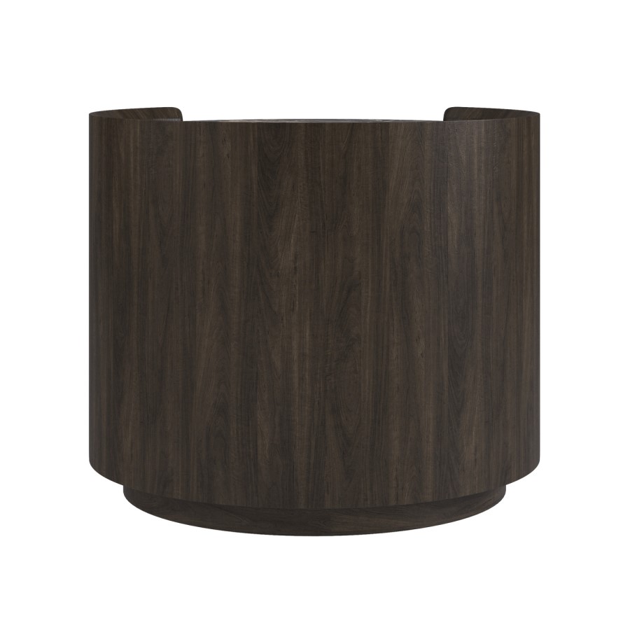 Walnut and Marble-Effect 2 Drawer Bedside Table - Raffaele