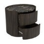 Walnut and Marble-Effect 2 Drawer Bedside Table - Raffaele