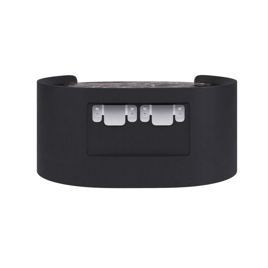 Black and Marble-Effect 1 Drawer Floating Bedside Table - Raffaele