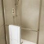 1000mm Brushed Brass Curved Glass Shower Screen for Wet Room & Walk In Shower - Raya