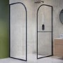 1000mm Black Curved Glass Shower Screen for Wet Room & Walk In Shower - Raya