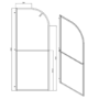 1000mm Black Curved Glass Shower Screen for Wet Room & Walk In Shower - Raya