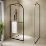 1000mm Black Curved Glass Shower Screen for Wet Room & Walk In Shower - Raya