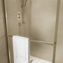 1000mm Brushed Brass Curved Glass Shower Screen for Wet Room & Walk In Shower - Raya