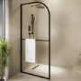 900mm Black Curved Glass Shower Screen for Wet Room & Walk In Shower - Raya